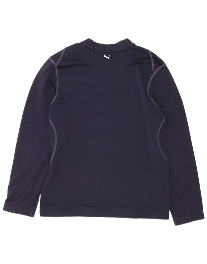 Мужской топ с рисунком Puma с длинным рукавом, средний, темно-синий