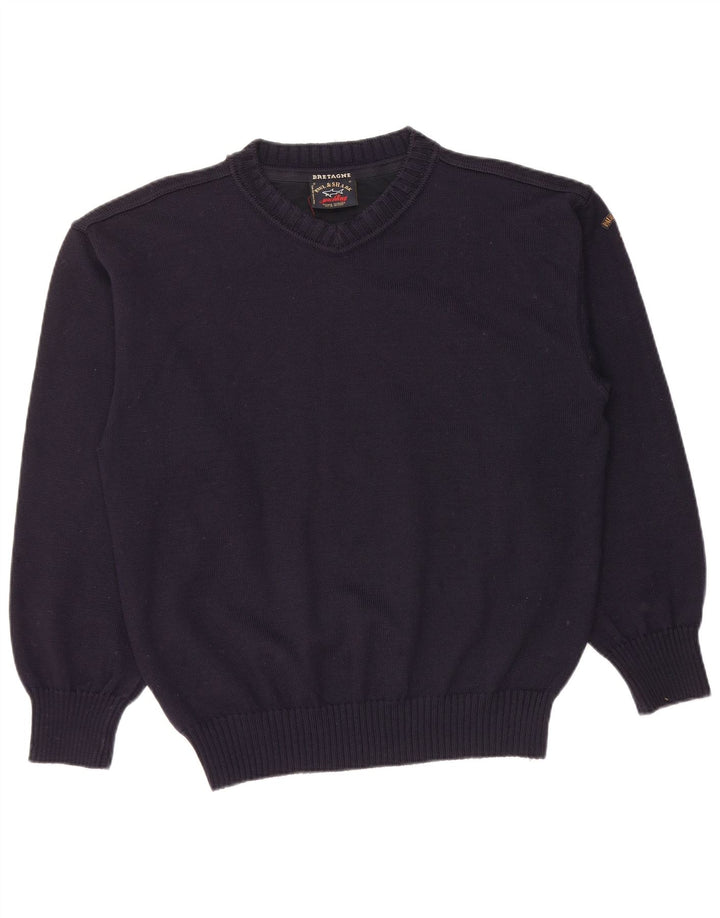 Мужской джемпер с v-образным вырезом PAUL & SHARK, средний темно-синий, новая шерсть