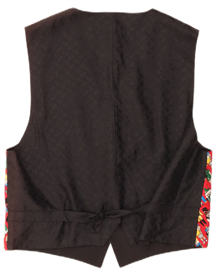 VINTAGE Мужской жилет с абстрактным узором XL, красный вискоза