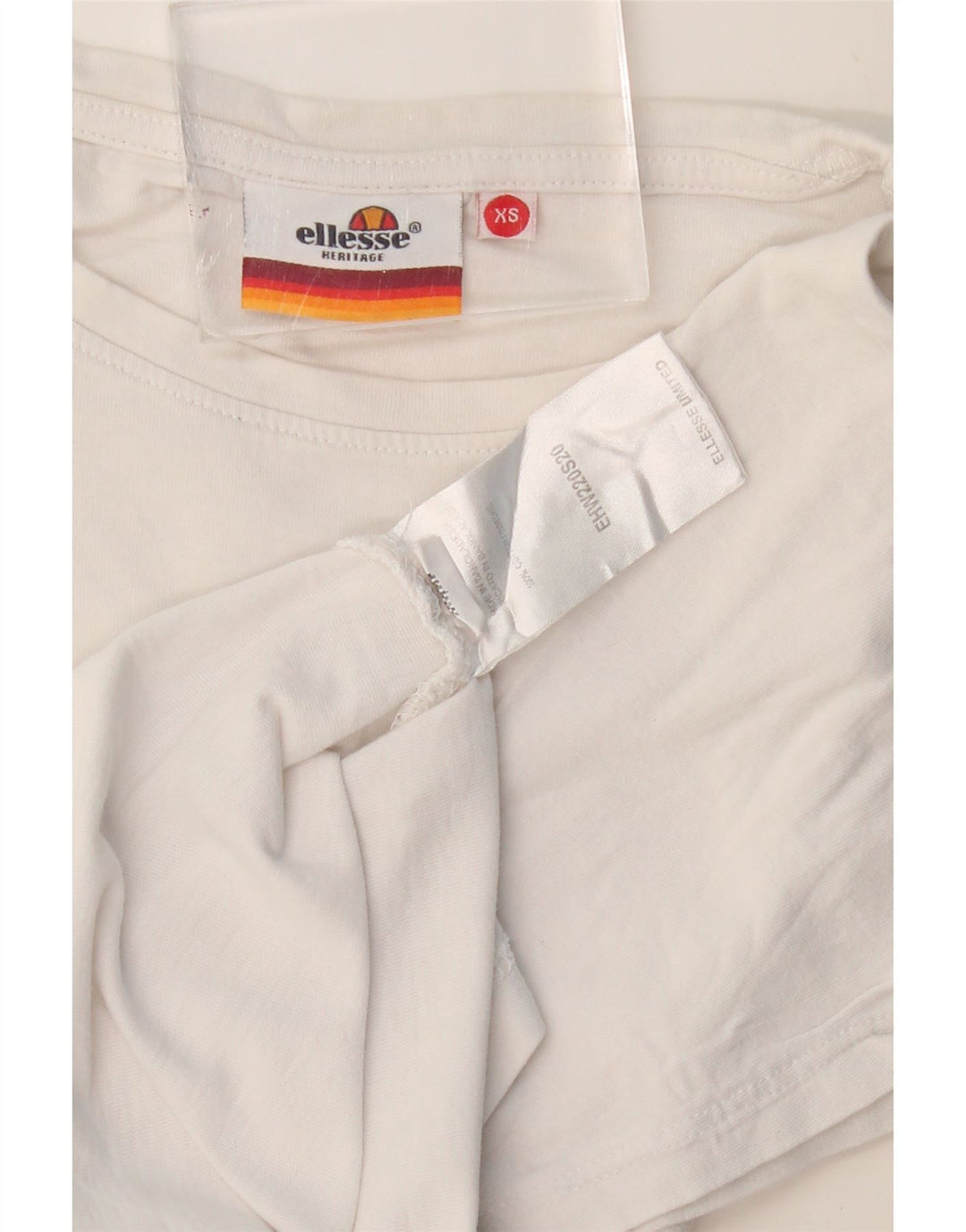 ELLESSE Женская укороченная футболка Heritage Oversized с рисунком Top UK 6 XS Белый