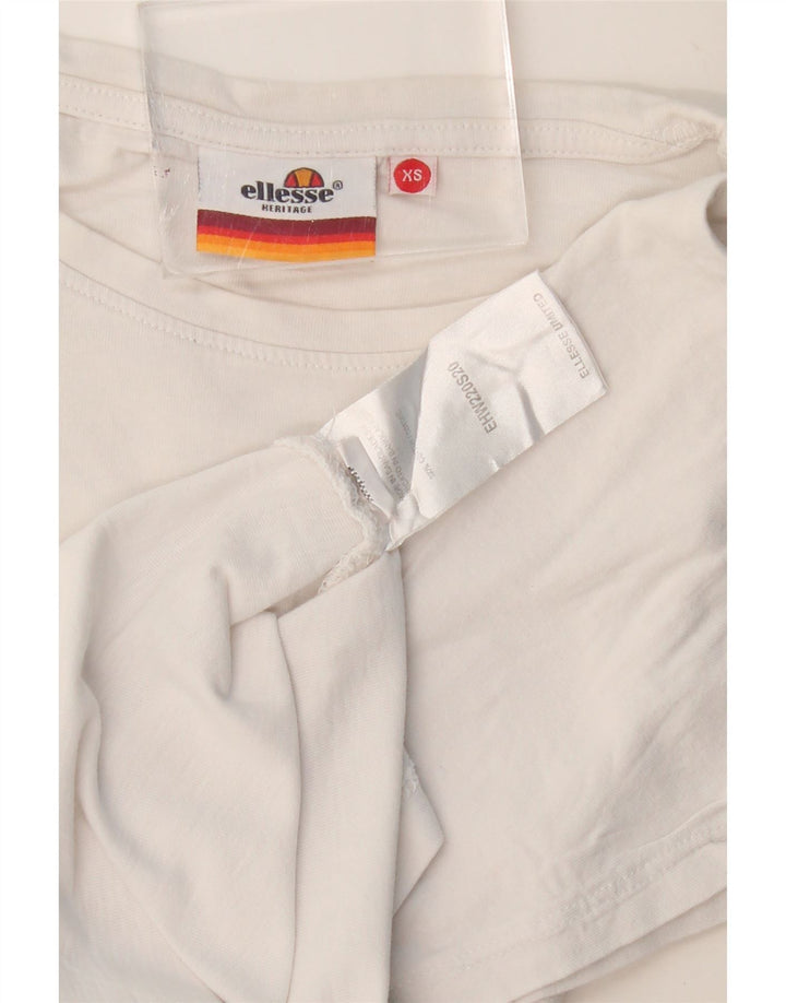 ELLESSE Женская укороченная футболка Heritage Oversized с рисунком Top UK 6 XS Белый