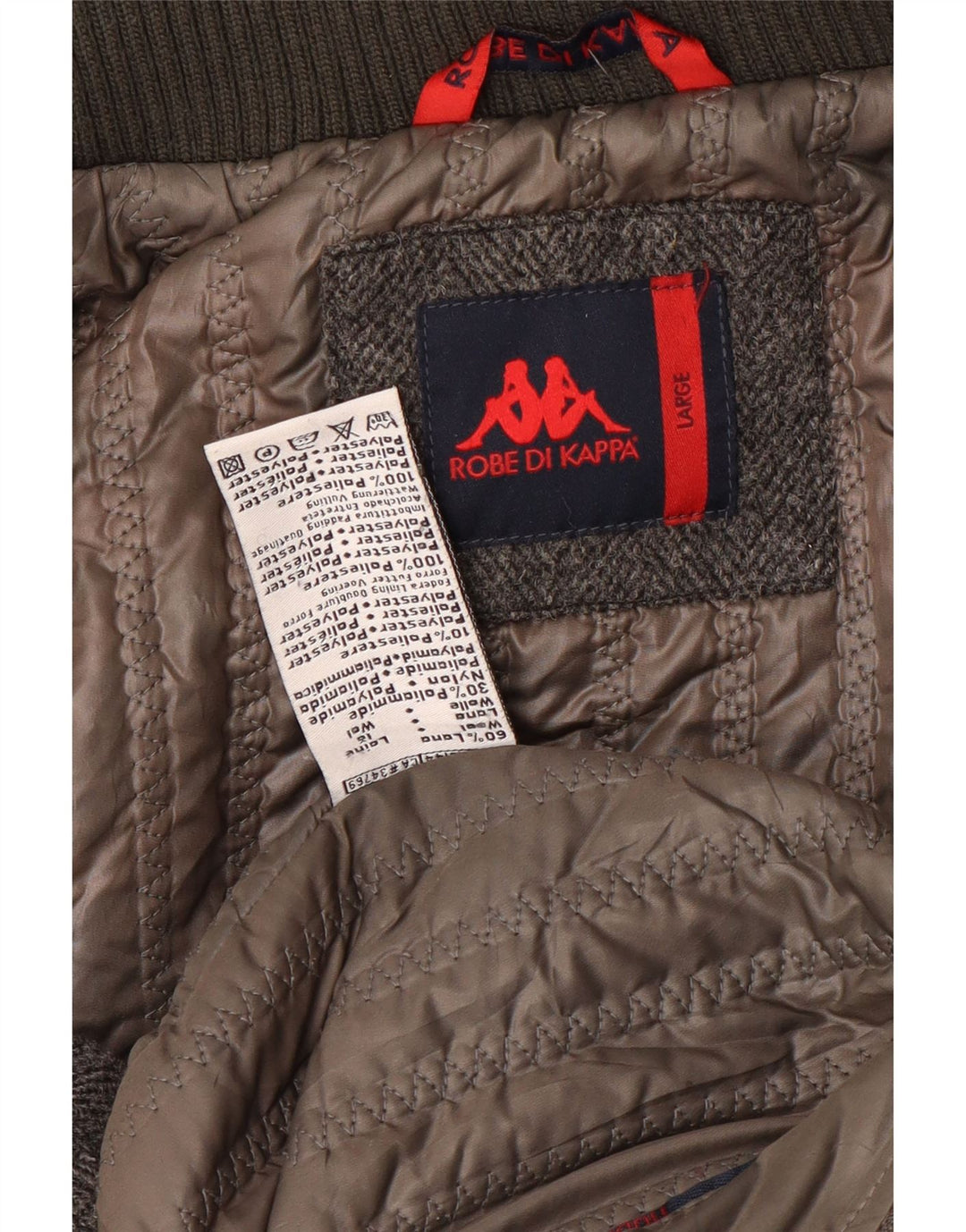 Мужская утепленная куртка Kappa UK 40, большая, серая, с узором «в ёлочку», классическая шерсть