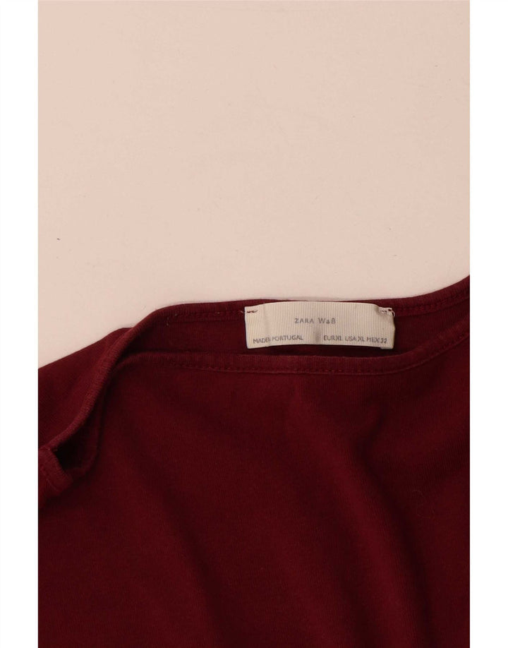 Женский топ Zara с рукавом 3/4, Великобритания, 18 XL, красный
