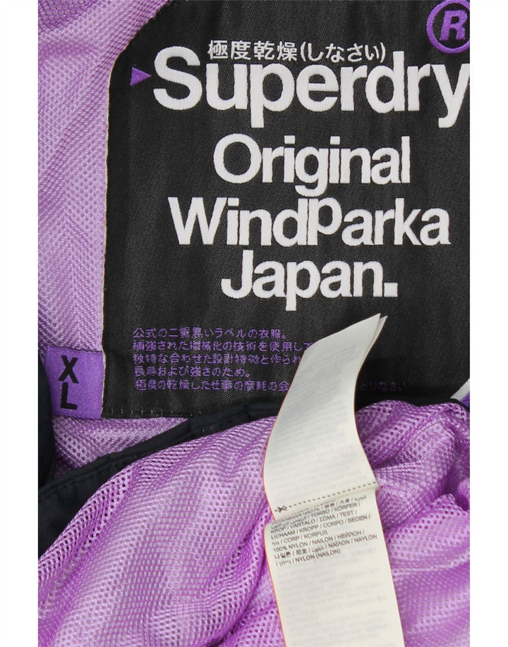 SUPERDRY Женская парка Windparka с капюшоном UK 18 XL Темно-синий нейлон