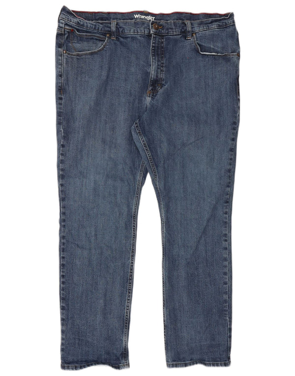 Мужские прямые джинсы Wrangler стандартного кроя W42 L30, синий хлопок