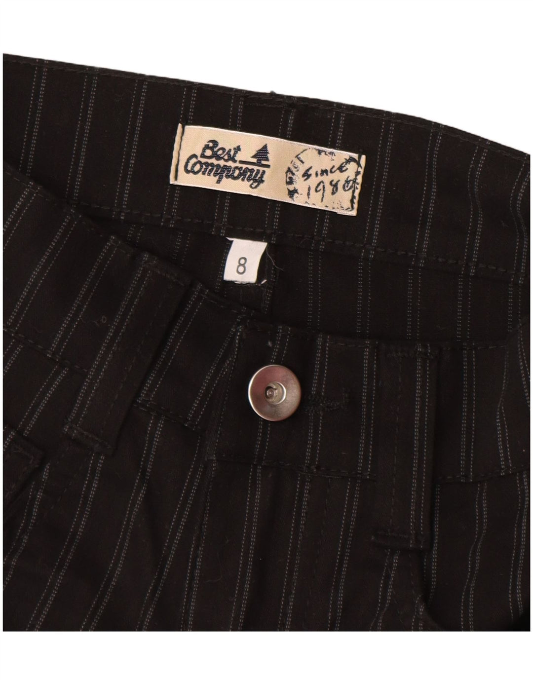 BEST COMPANY Повседневные брюки для девочек 7-8 лет W24 L25, черные в тонкую полоску