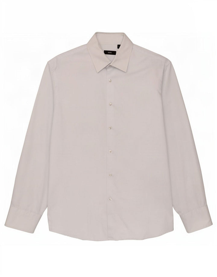 Мужская рубашка Hugo Boss, размер 43, 17 XL, синяя клетка, хлопок