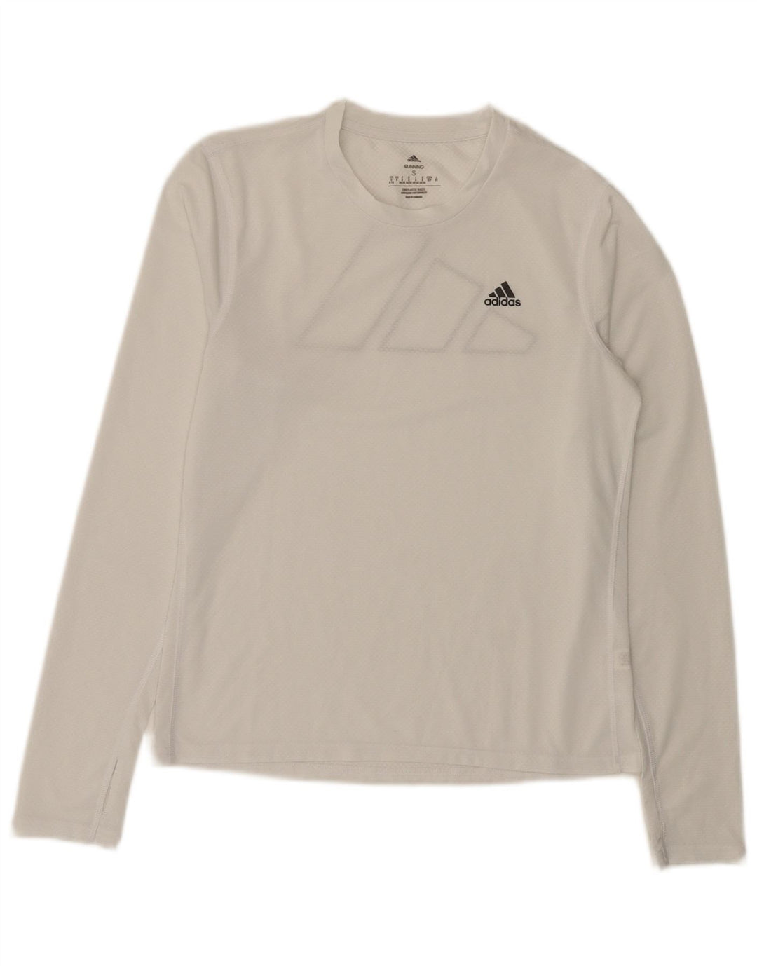 Женский топ Adidas с длинным рукавом и графикой, Великобритания, маленький размер 8/10, белый полиэстер