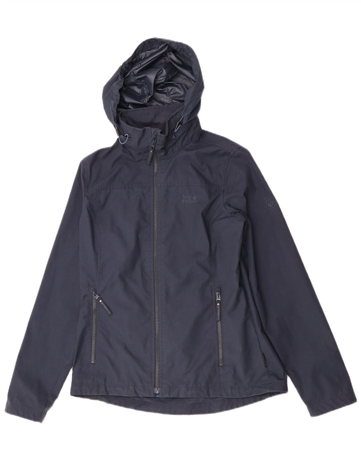 Женская ветровка с капюшоном Jack Wolfskin UK 12, средний темно-синий