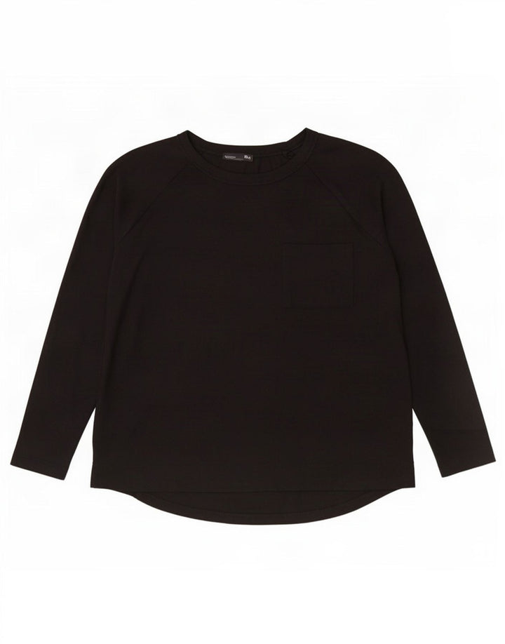 Женский топ с длинным рукавом Zara UK 12, средний черный