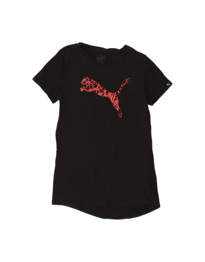 PUMA Womens Graphic T-Shirt Top UK 8 Small Black