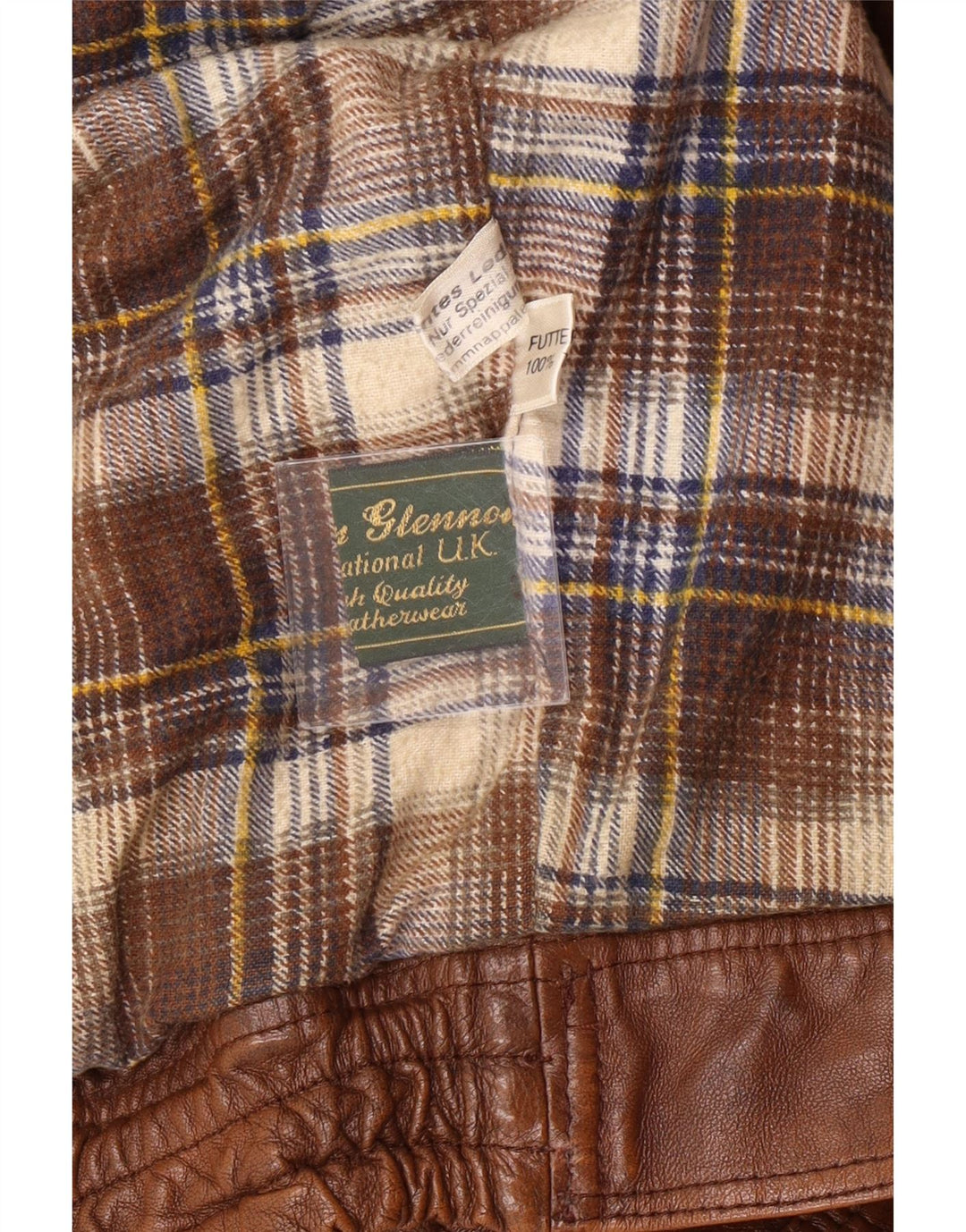 Винтажная мужская кожаная куртка UK 40, большая коричневая кожа