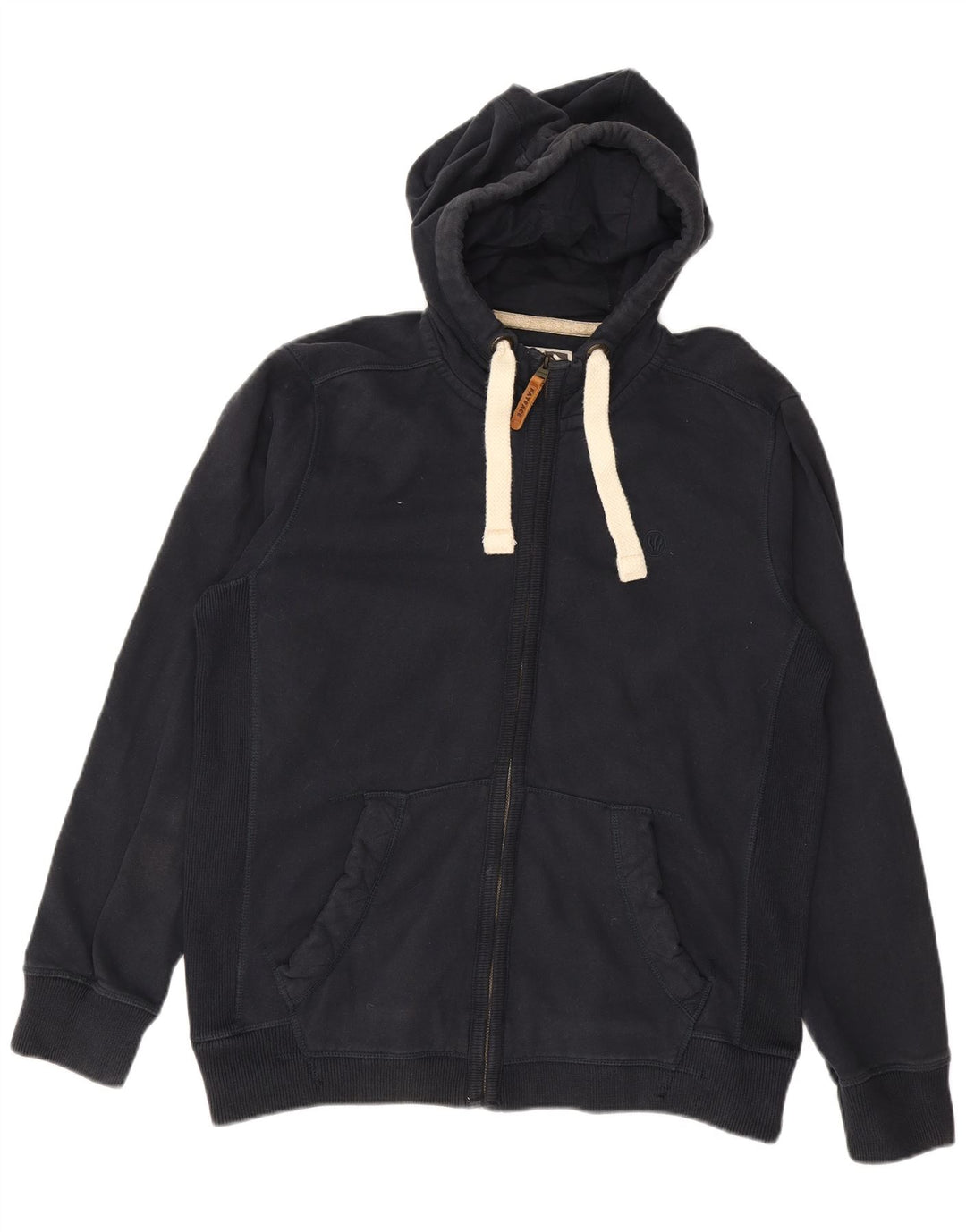 Мужской свитер с капюшоном FAT FACE на молнии, большой темно-синий, хлопковый