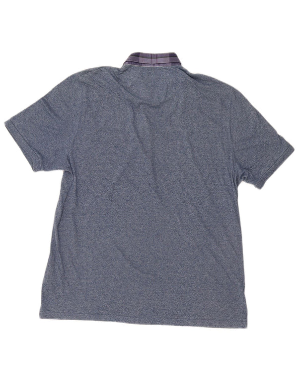 Мужская рубашка-поло Ted Baker, размер 6, 2XL, синяя хлопковая крапинка