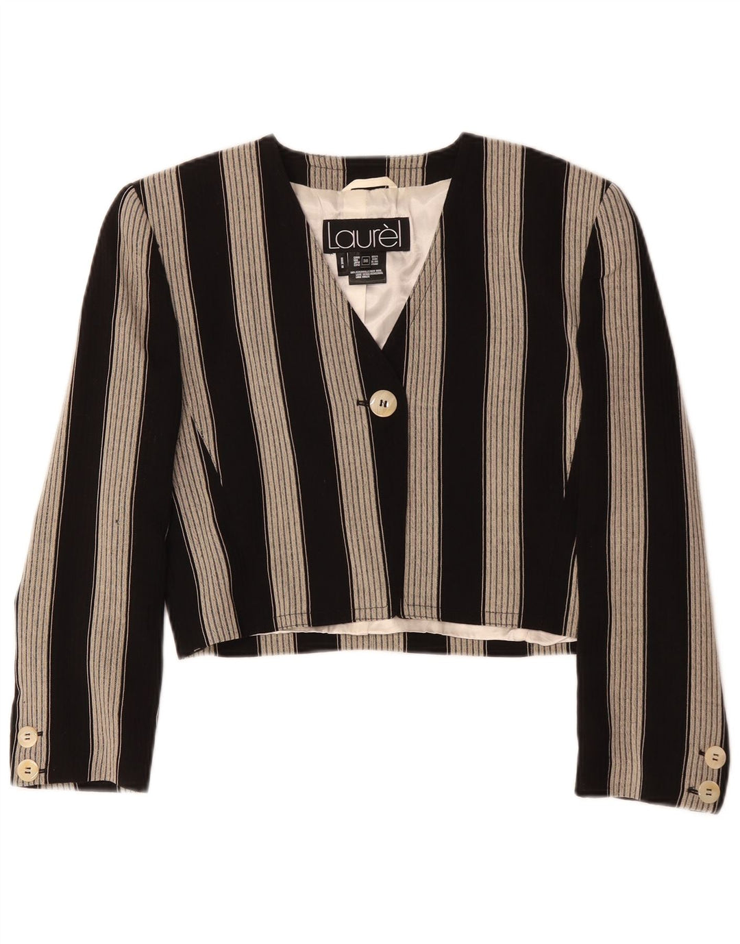 Женский укороченный пиджак на 1 пуговице Laurel, цвет ЕС 36, маленькая шерсть в черную полоску