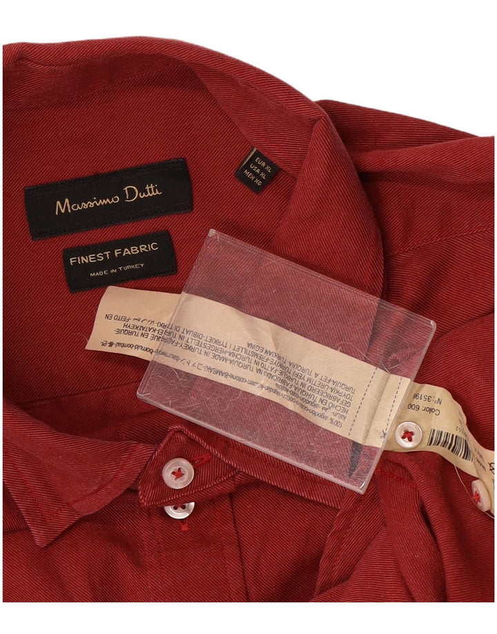 Мужская рубашка Massimo Dutti XL красная, хлопок
