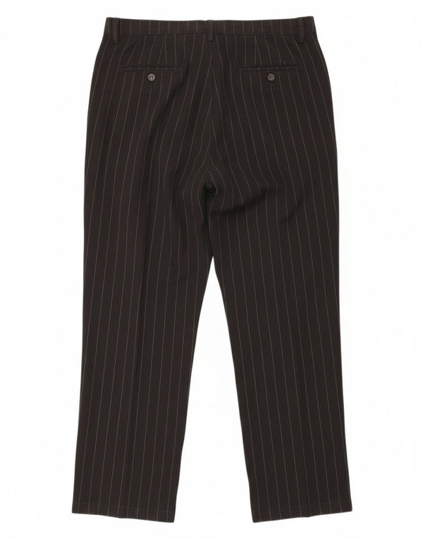 Женские повседневные брюки Lee с высокой талией, США 14, XL, W34, L32, черные в тонкую полоску