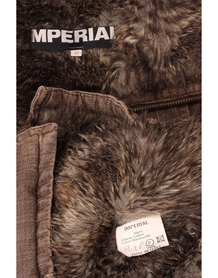 Мужская ветровка-бомбер Imperial из овчины UK 38, хлопковый средний коричневый цвет