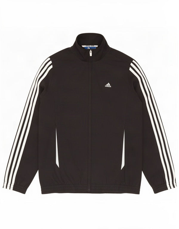 Спортивный костюм Adidas для мальчиков с графическим рисунком, верхняя куртка 11-12 лет, черный полиэстер