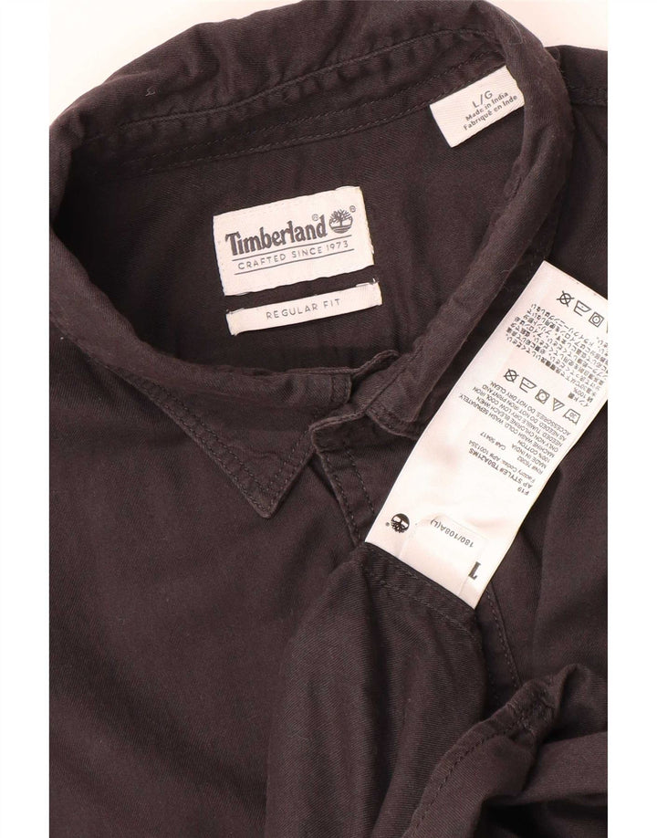 Мужская рубашка стандартного кроя Timberland, большая серая хлопковая ткань