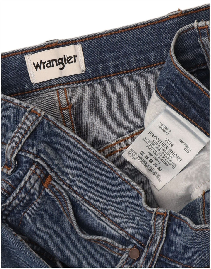 Мужские джинсовые шорты Wrangler W34, большие синие, хлопок