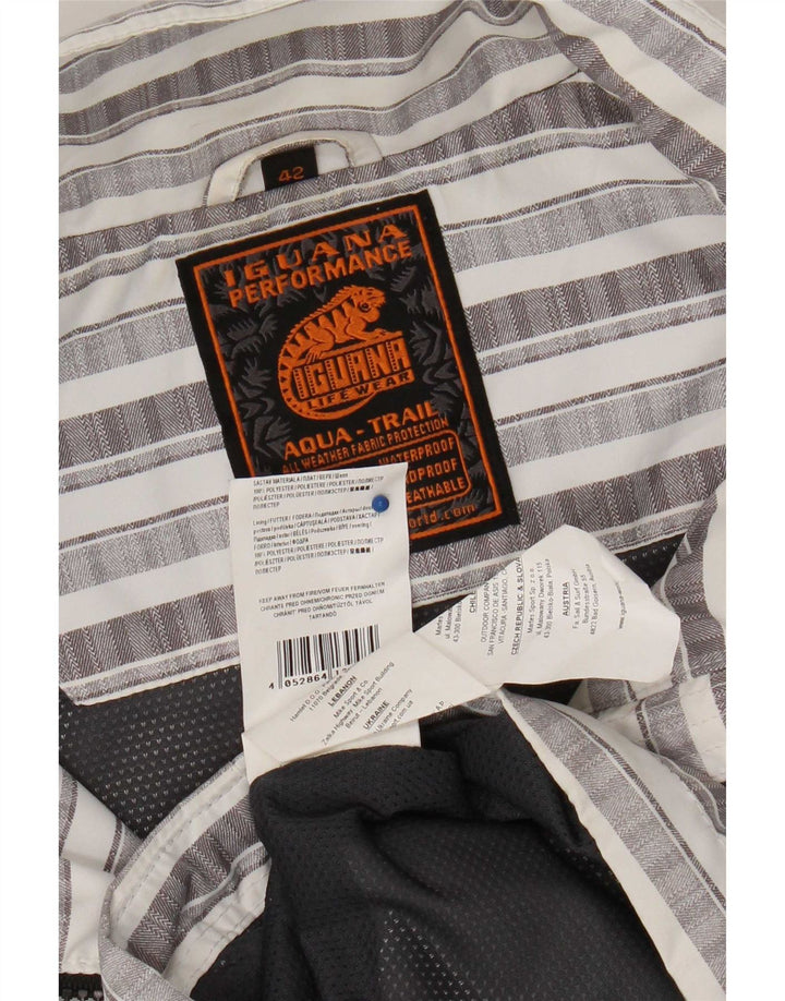 Мужская дождевик с капюшоном Iguana UK 42 XL, полиэстер в серую полоску