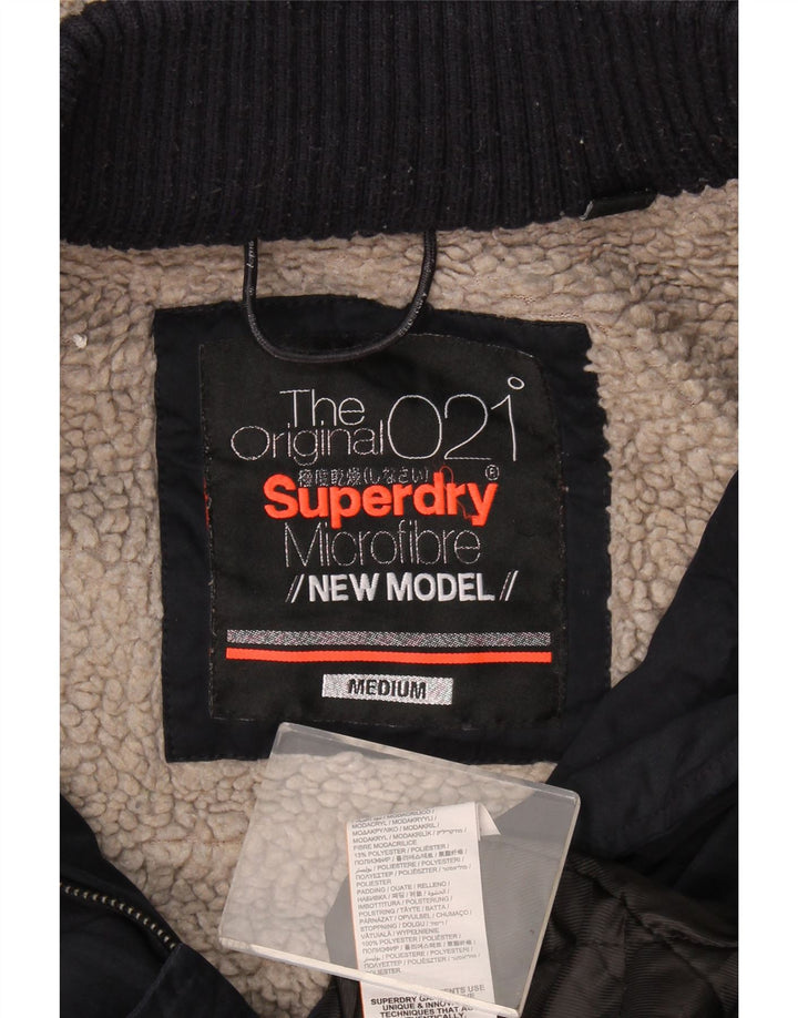 Женская парка из шерпы с капюшоном Superdry UK 14, средний темно-синий полиэстер