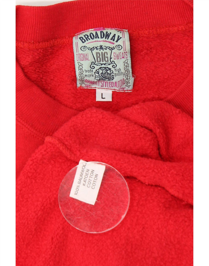 Мужской свитшот Broadway, большой красный хлопковый джемпер