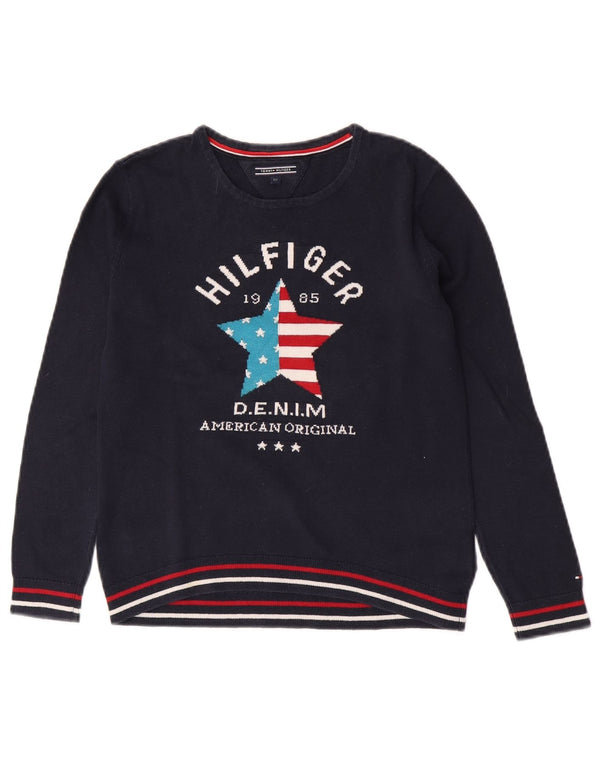 Джемпер с круглым вырезом Tommy Hilfiger для мальчиков, темно-синий, 11–12 лет