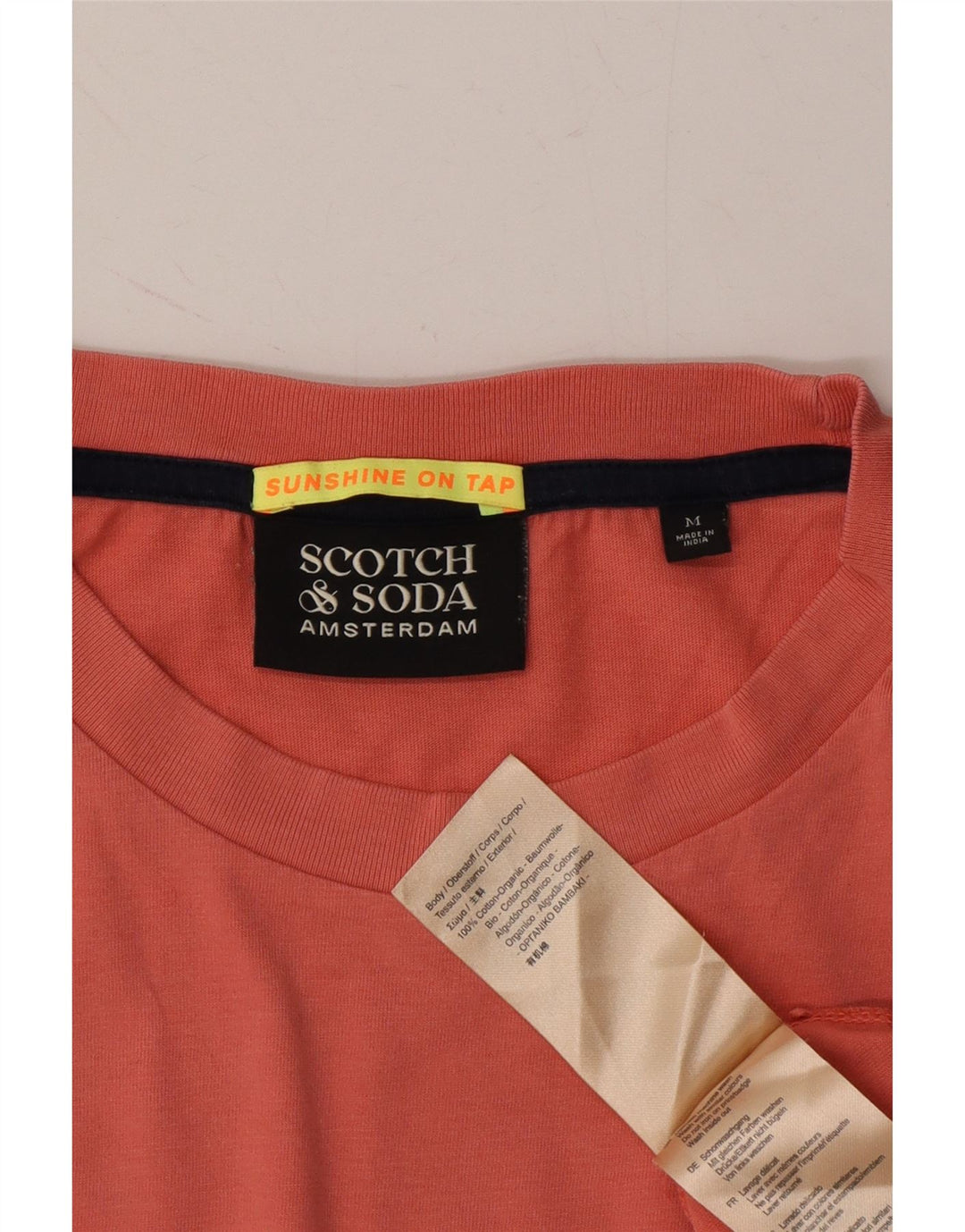 SCOTCH & SODA Mens Graphic T-Shirt Top Medium Pink Cotton Vintage Scotch & Soda and Second-Hand Scotch & Soda from Messina Hembry 