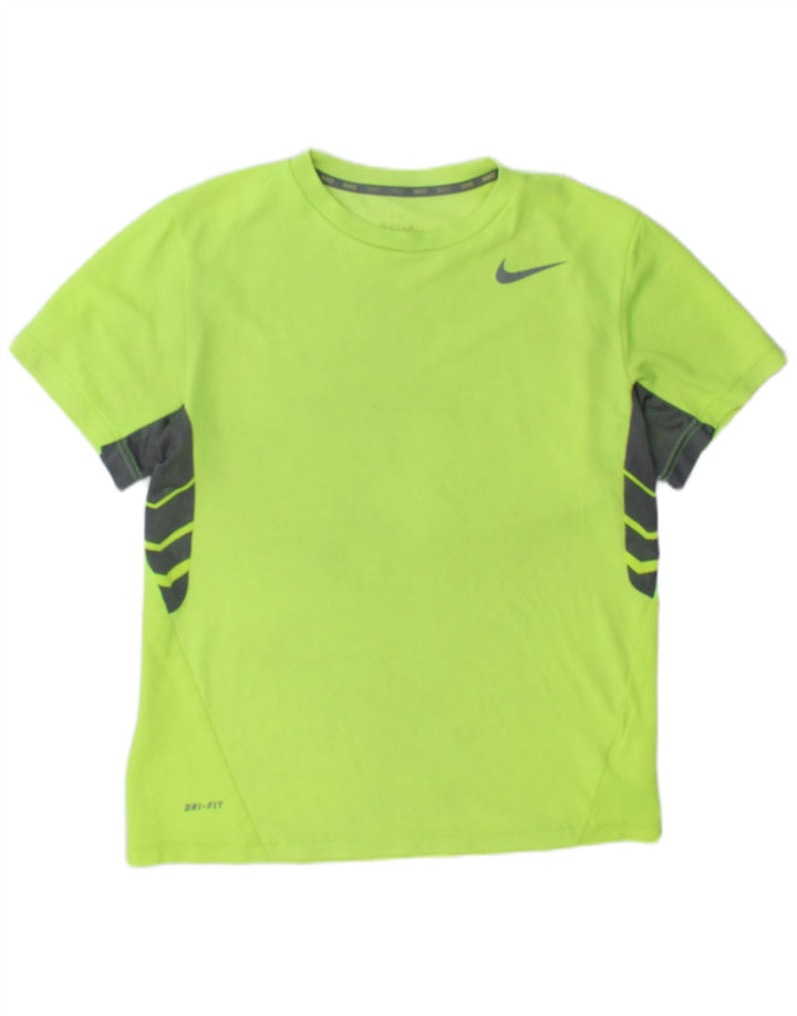 Мужская футболка Nike Dri Fit, верх, средний зеленый цвет, полиэстер с цветными блоками