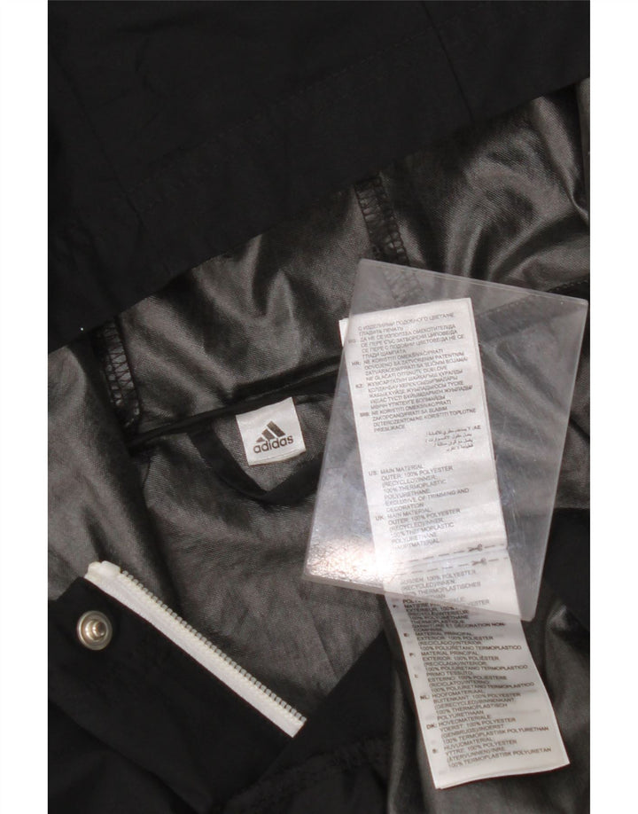Мужская дождевик ADIDAS с капюшоном UK 38, средний черный, полиэстер