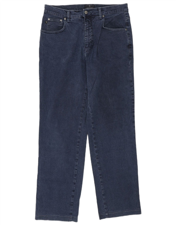 Мужские прямые джинсы Trussardi W34 L30 темно-синие, хлопок