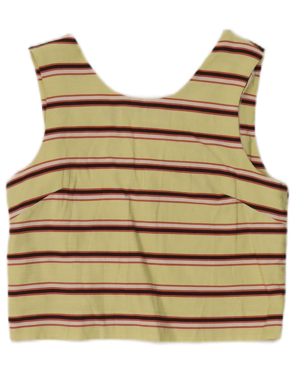 Женский укороченный топ без рукавов Maison Scotch UK 10, маленький желтый в полоску