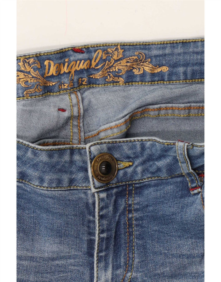 Женские узкие джинсы с потертостями Desigual W32 L31 синие