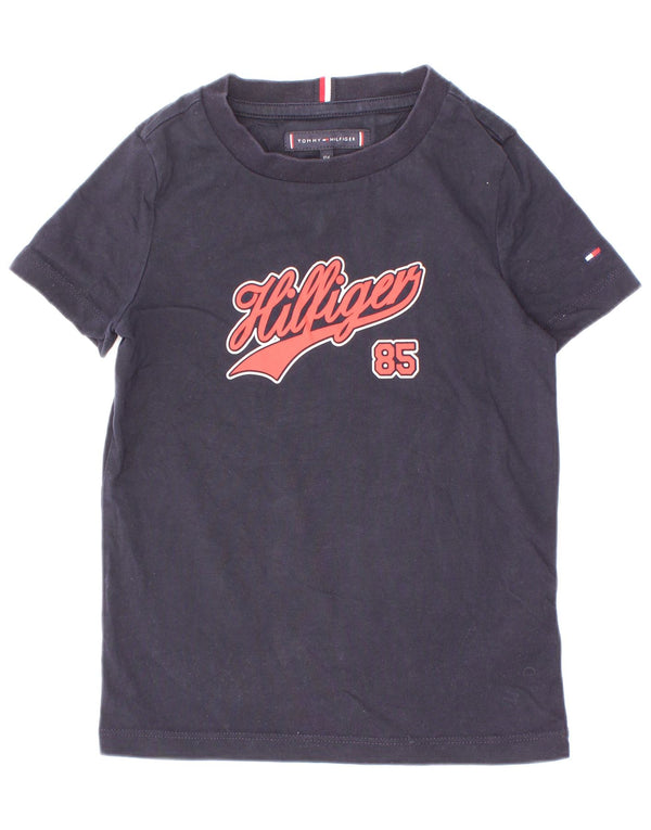 Футболка с рисунком Tommy Hilfiger для мальчиков, топ 3–4 лет, темно-синий, хлопок