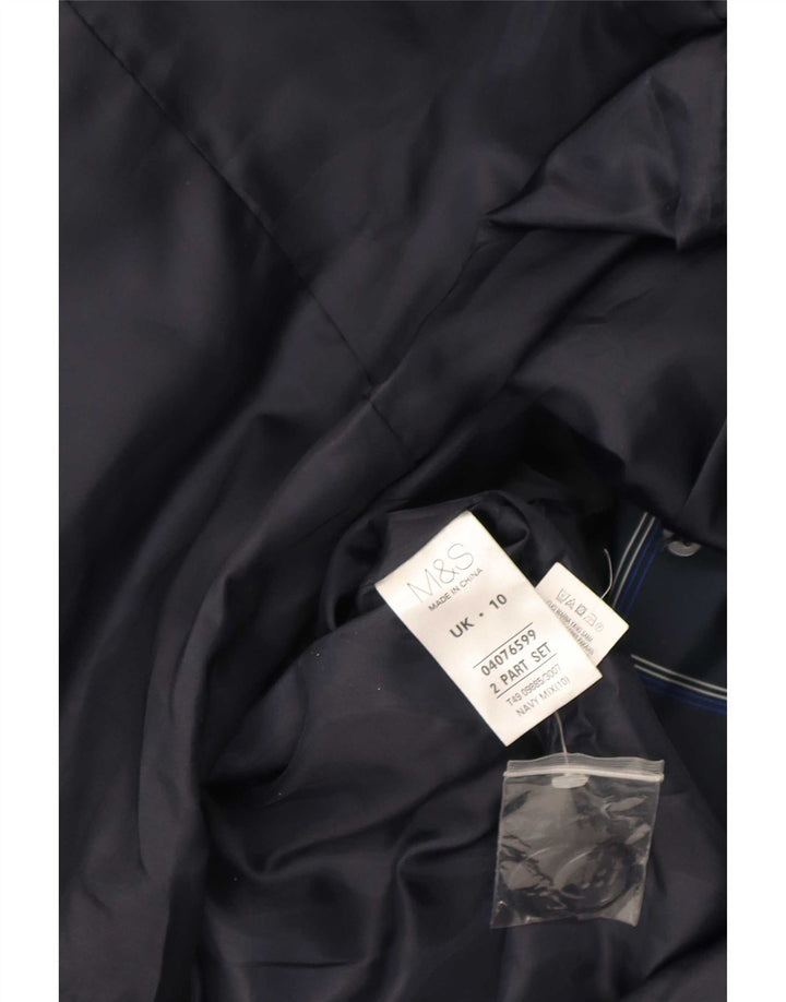 Женский тренч Marks & Spencer UK 10, маленький темно-синий в клетку, полиэстер