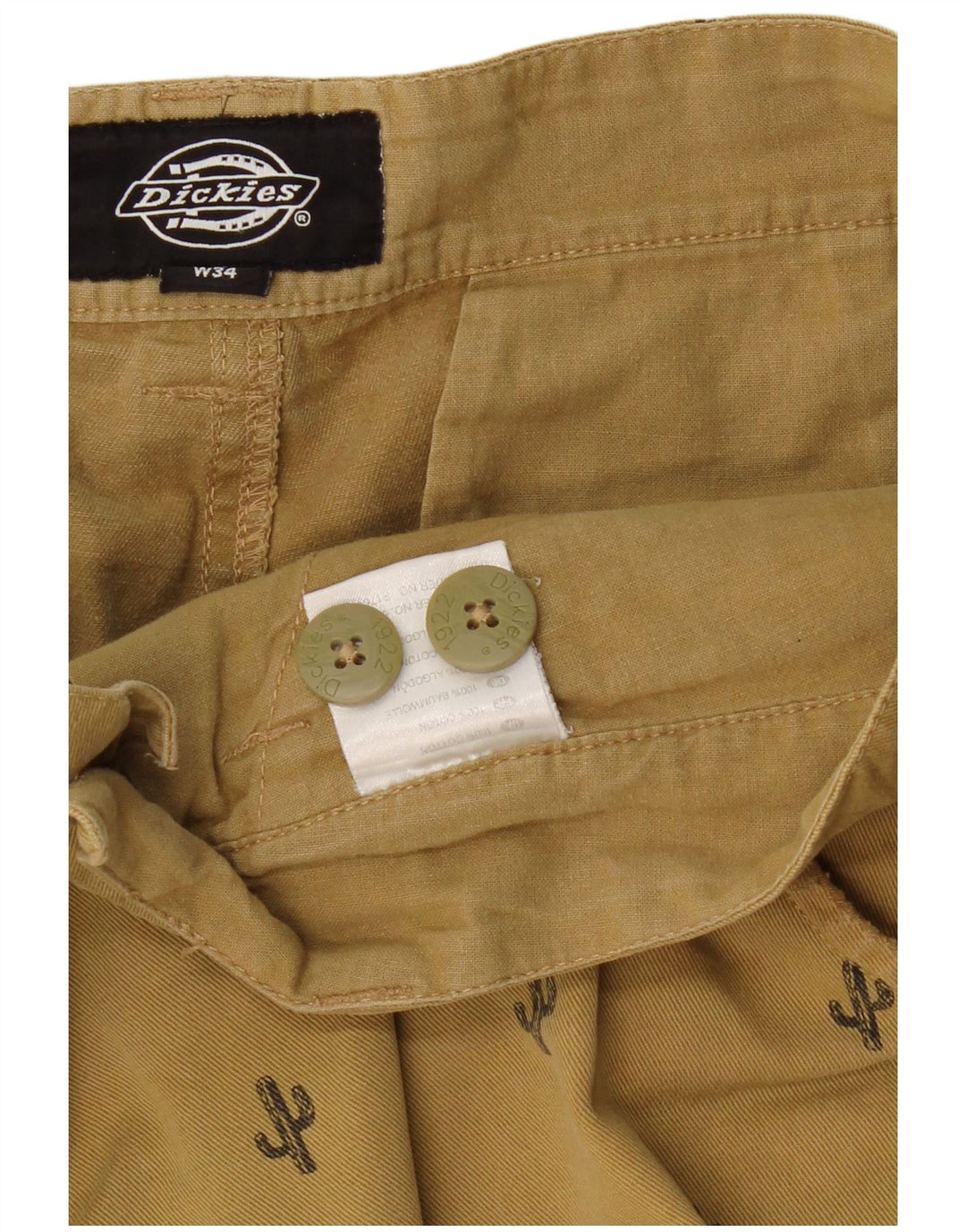 Мужские шорты чинос DICKIES W34, большие, бежевые, пятнистые, хлопок
