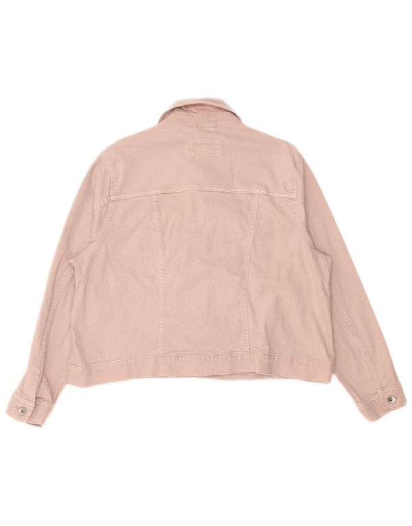 Женская джинсовая куртка Marks & Spencer UK 24 4XL розовая, хлопок