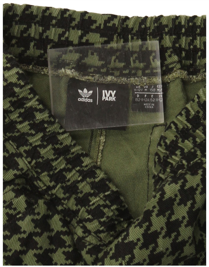 ADIDAS Girls Ivy Park Повседневные брюки 11-12 лет W24 L25 Зеленые