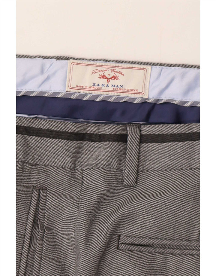 Мужские узкие брюки-чиносы Zara EU 38 Medium W30 L33 Серый полиэстер