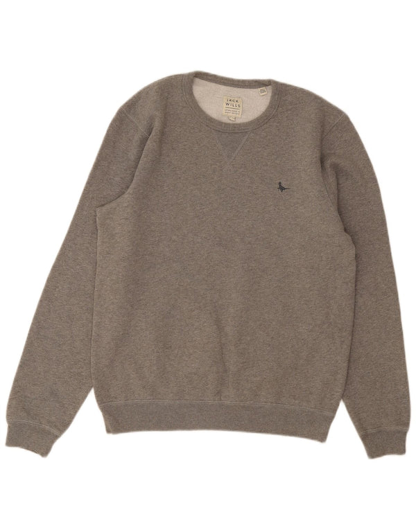 Мужской свитшот Jack Wills, хлопковый джемпер среднего серого цвета