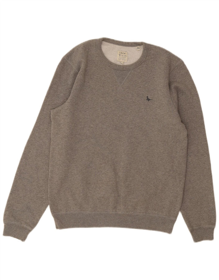 Мужской свитшот Jack Wills, хлопковый джемпер среднего серого цвета