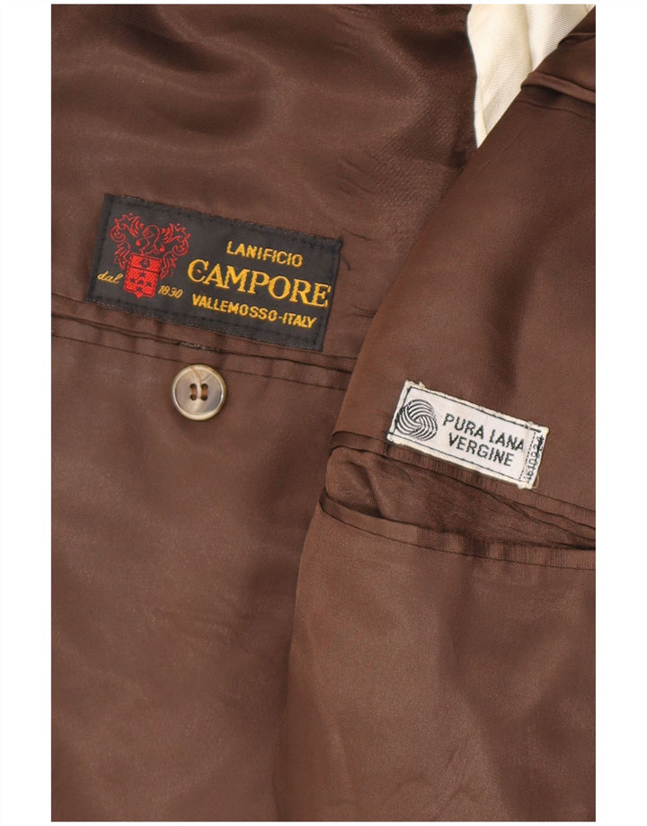 Мужской пиджак Lanificio Campore на 2 пуговицах, Великобритания 40, большой коричневый с узором «гусиные лапки»