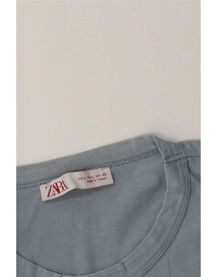 Мужской топ с длинным рукавом Zara, большой синий