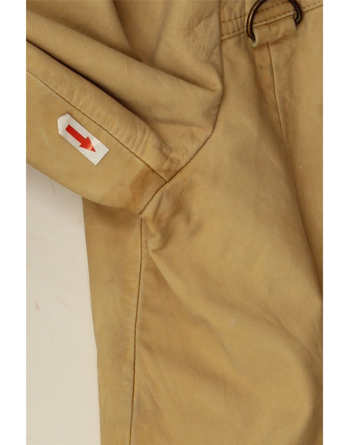 Мужская кожаная косуха Massimo Rebecchi IT 54 2XL Бежевая кожа
