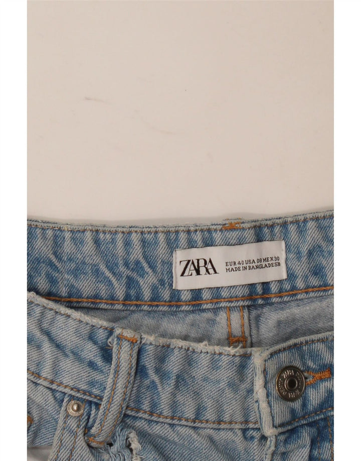 Женские потертые джинсы с высокой талией Zara EU 40, средние W30 L27, синие