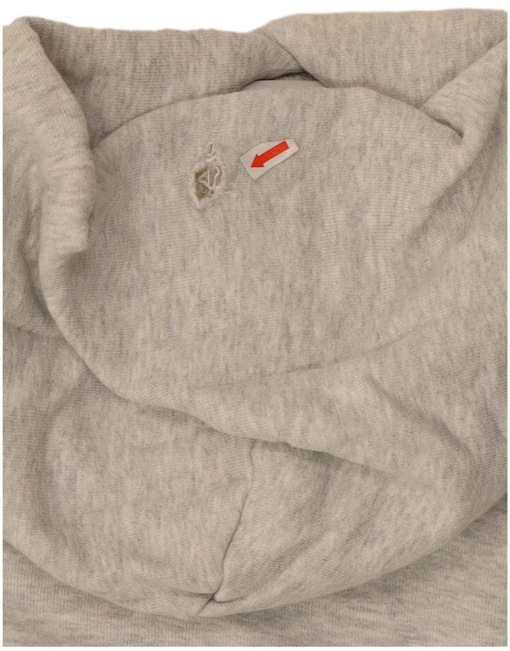 Женский укороченный джемпер с капюшоном Adidas UK 14, хлопок среднего серого цвета