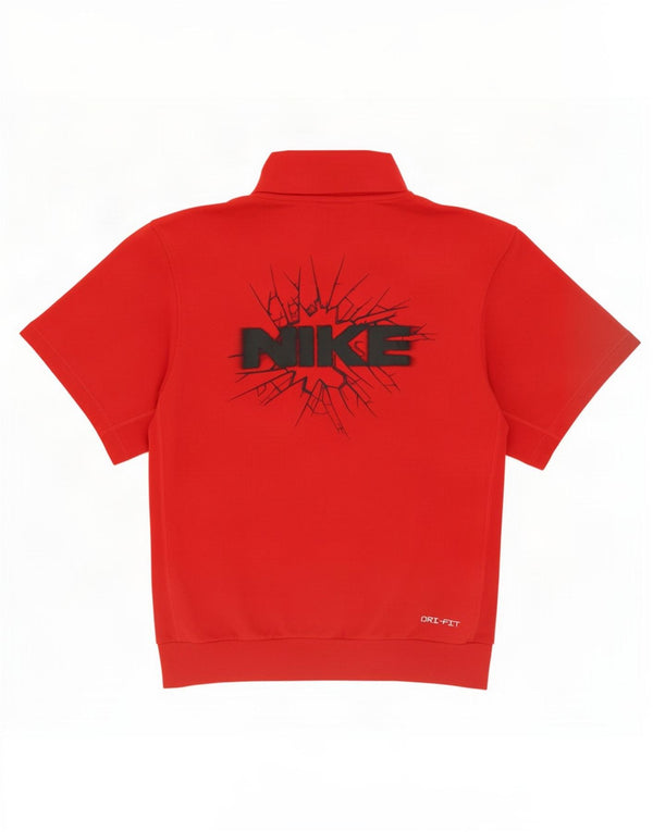Мужской свитшот с короткими рукавами и графикой Nike Dri Fit, маленький красный хлопковый джемпер