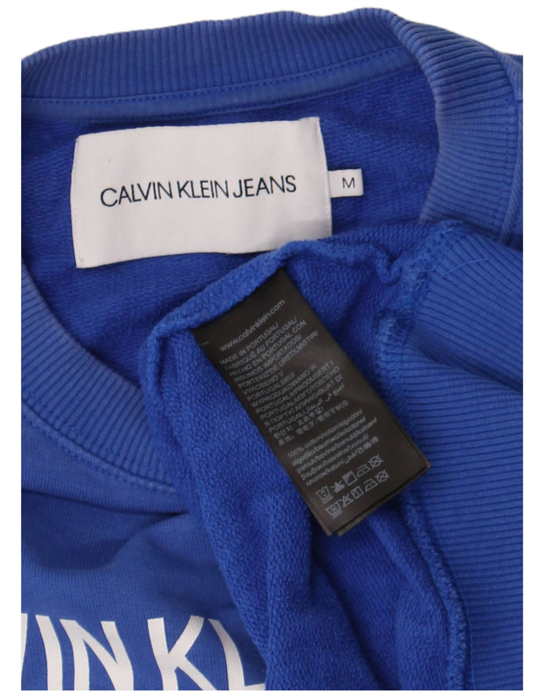 Calvin Klein Jeans Мужской свитшот с рисунком, джемпер, средний синий, хлопок